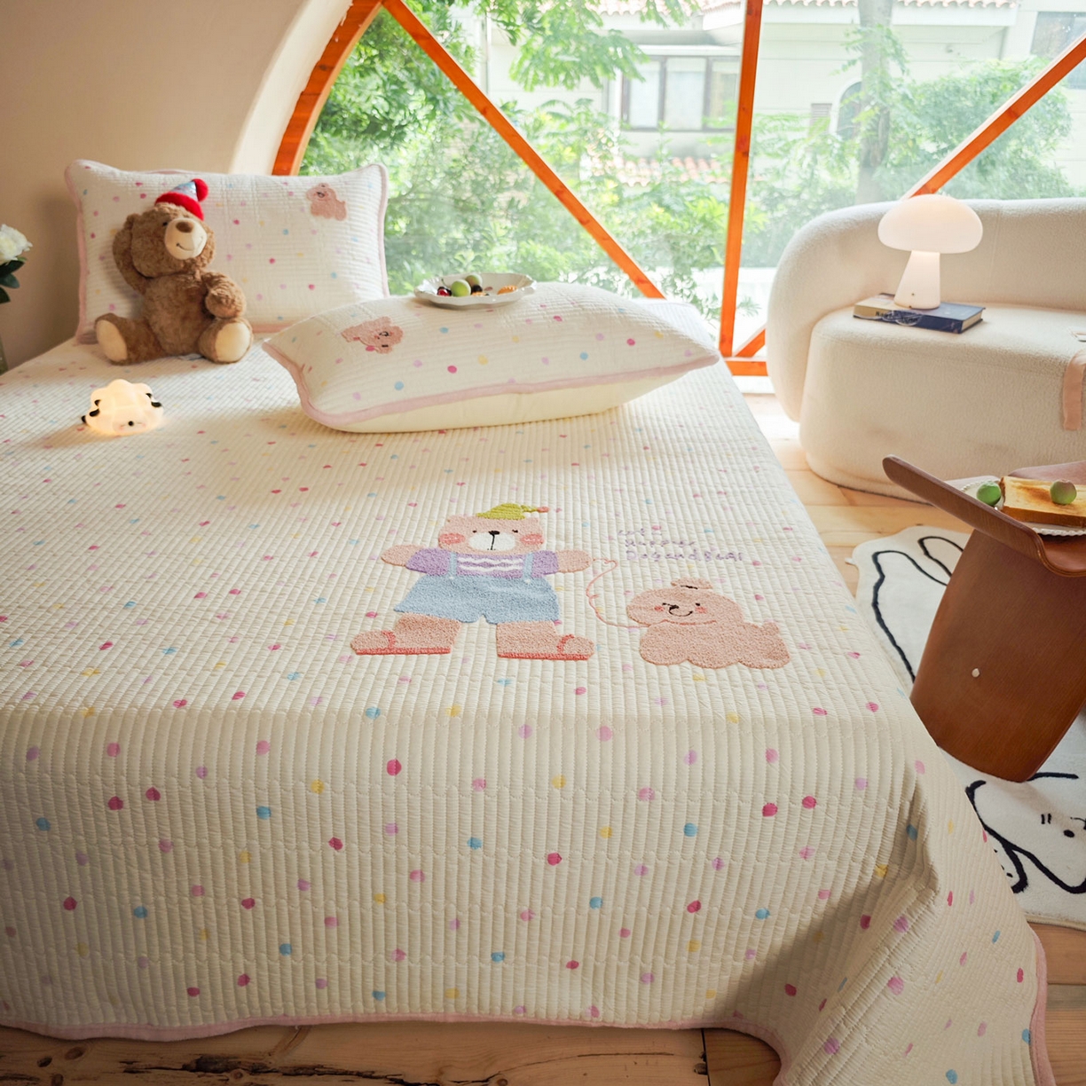 91家纺网 家纺一手货源 找家纺 （总）鑫喜莱家纺 2025新款A版纯棉B版牛奶绒床盖毛巾绣系列单件床褥垫软床垫床盖