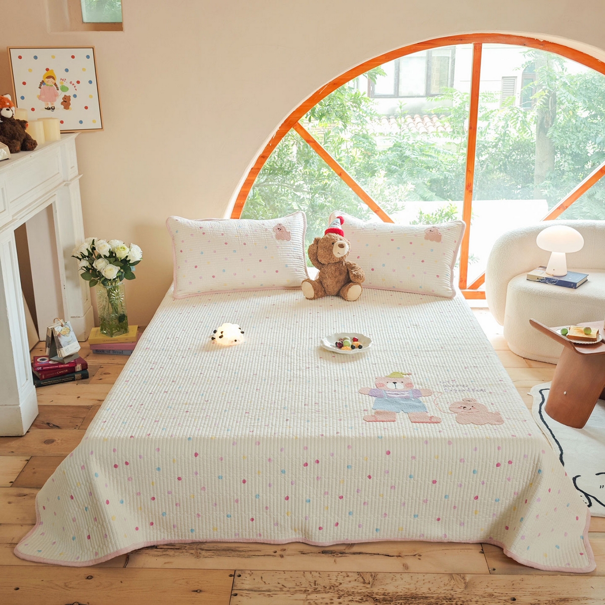 91家纺网 家纺一手货源 找家纺 （总）鑫喜莱家纺 2025新款A版纯棉B版牛奶绒床盖毛巾绣系列单件床褥垫软床垫床盖