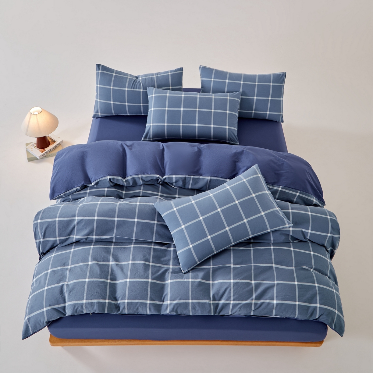 91家纺网 家纺一手货源 找家纺 （总）九沐良品 2025新款全棉色织水洗棉无印风四件套