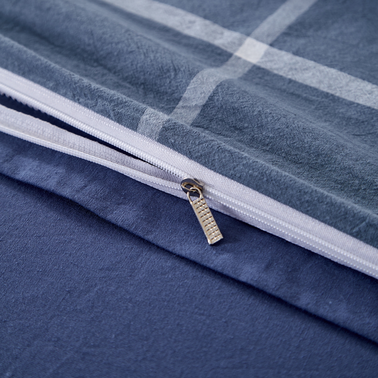 91家纺网 家纺一手货源 找家纺 （总）九沐良品 2025新款全棉色织水洗棉无印风四件套