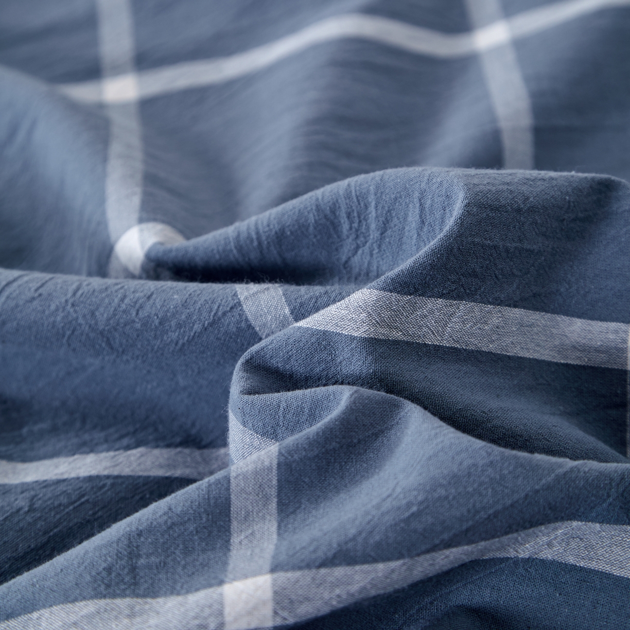 91家纺网 家纺一手货源 找家纺 （总）九沐良品 2025新款全棉色织水洗棉无印风四件套