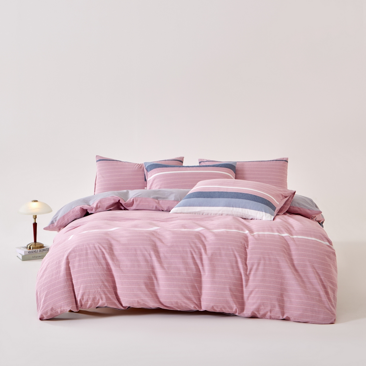 91家纺网 家纺一手货源 找家纺 （总）九沐良品 2025新款全棉色织水洗棉无印风四件套