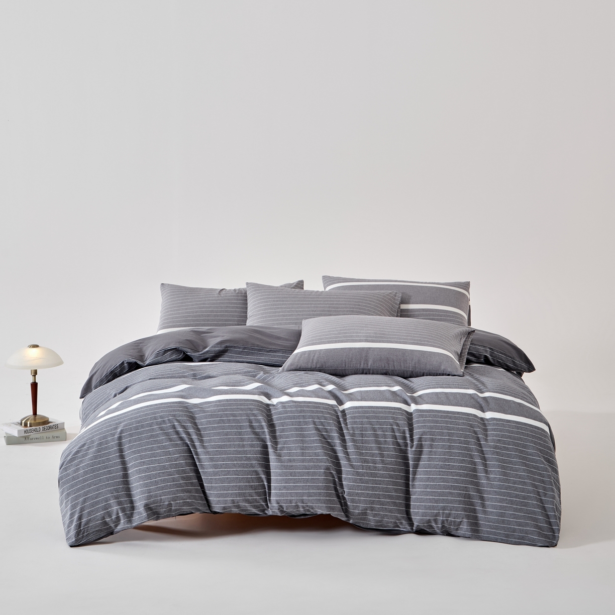 91家纺网 家纺一手货源 找家纺 （总）九沐良品 2025新款全棉色织水洗棉无印风四件套