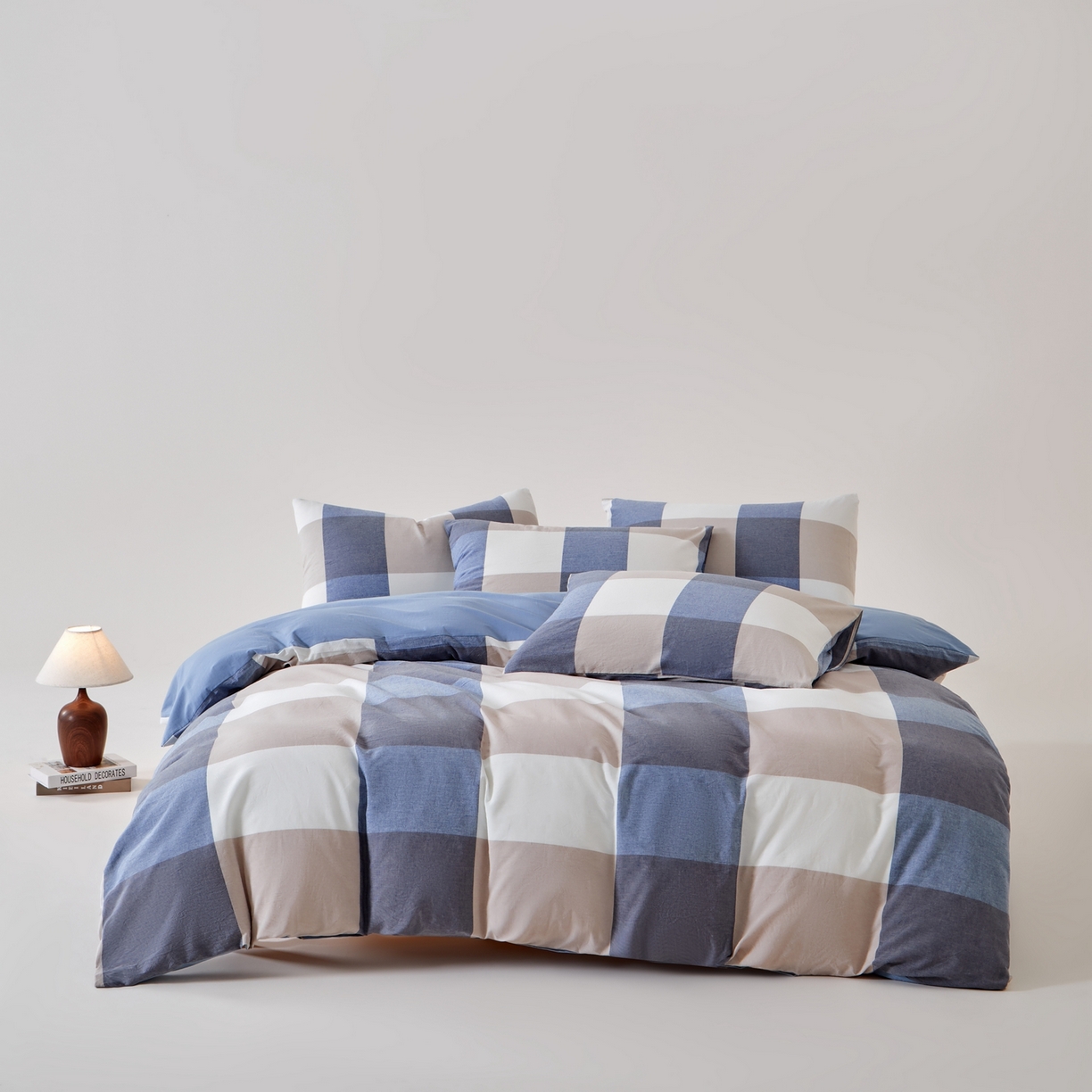 91家纺网 家纺一手货源 找家纺 （总）九沐良品 2025新款全棉色织水洗棉无印风四件套