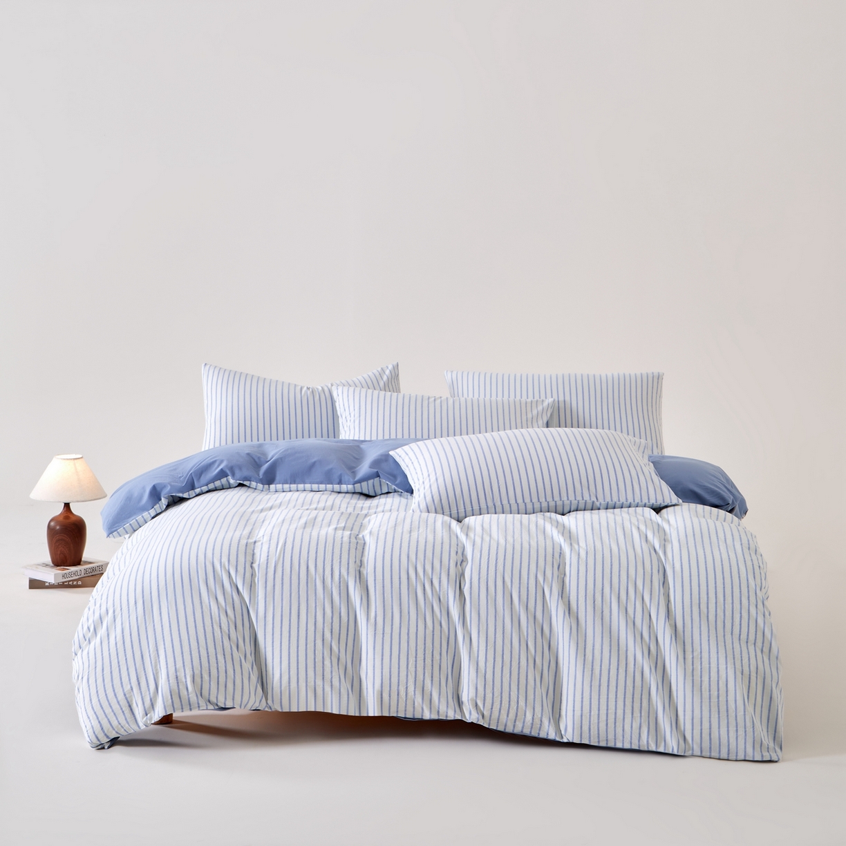 91家纺网 家纺一手货源 找家纺 （总）九沐良品 2025新款全棉色织水洗棉无印风四件套