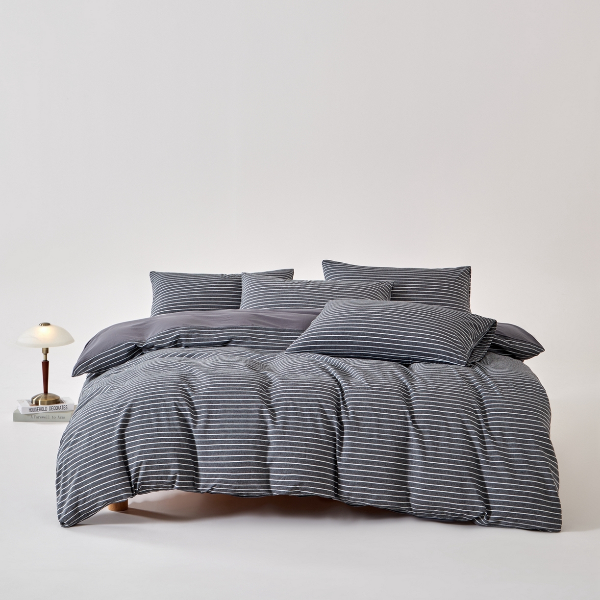 91家纺网 家纺一手货源 找家纺 （总）九沐良品 2025新款全棉色织水洗棉无印风四件套