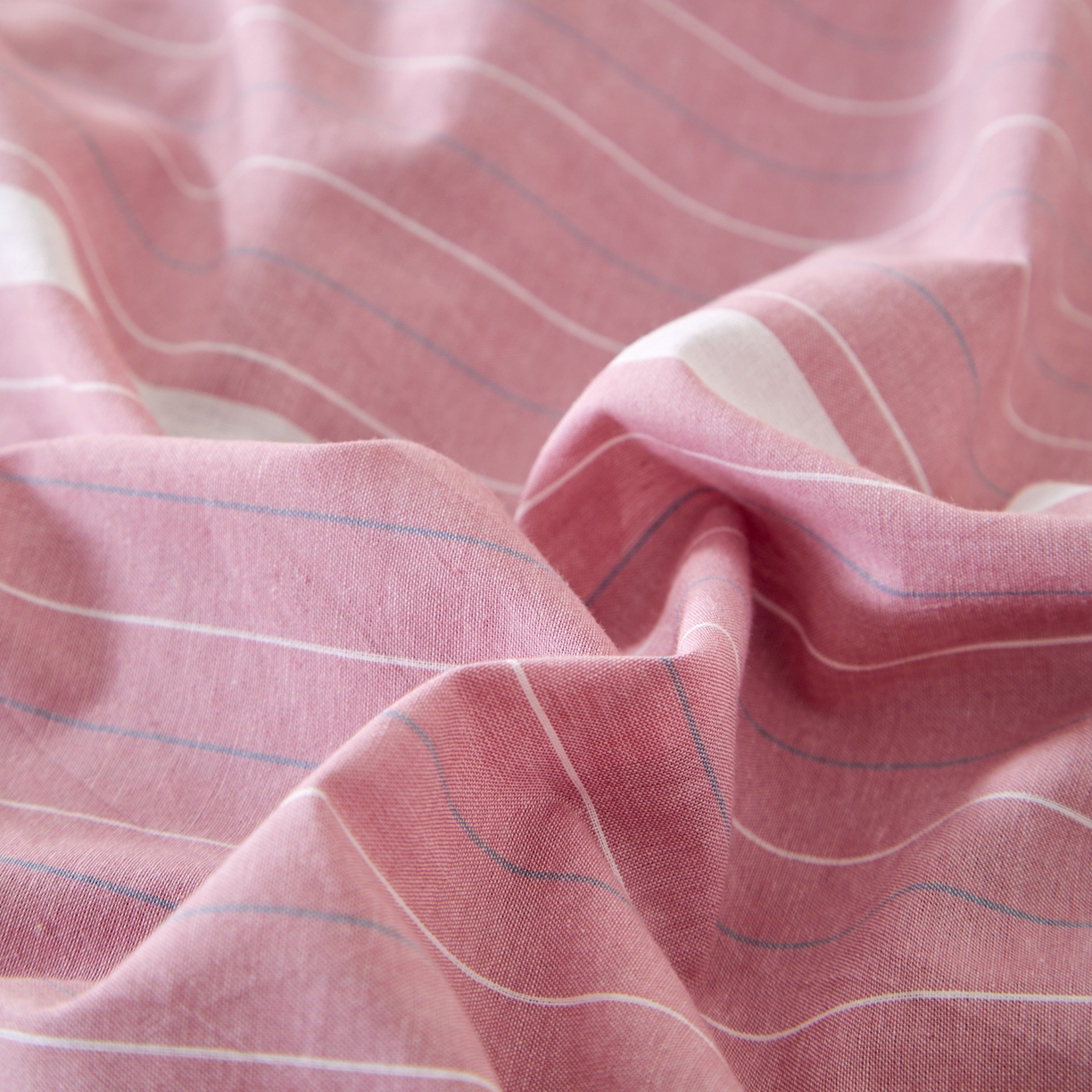 91家纺网 家纺一手货源 找家纺 九沐良品 2025新款全棉色织水洗棉无印风四件套 格林粉