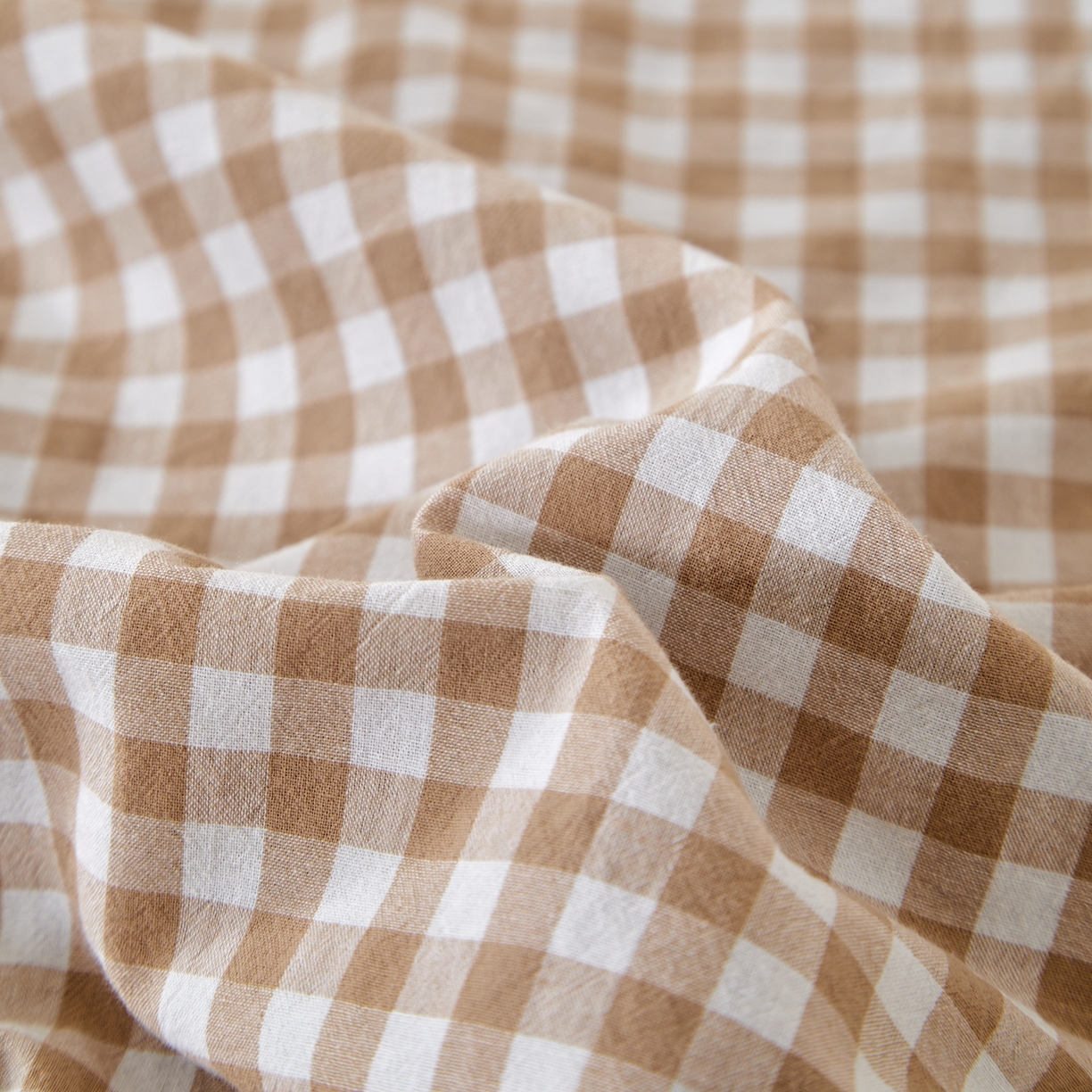 91家纺网 家纺一手货源 找家纺 九沐良品 2025新款全棉色织水洗棉无印风四件套 米小格