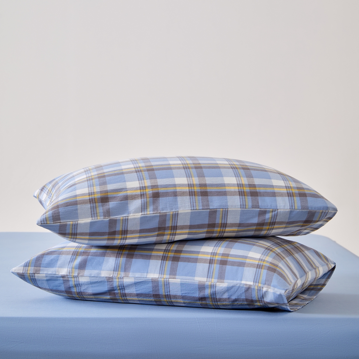 91家纺网 家纺一手货源 找家纺 九沐良品 2025新款全棉色织水洗棉无印风四件套 莫妮卡兰