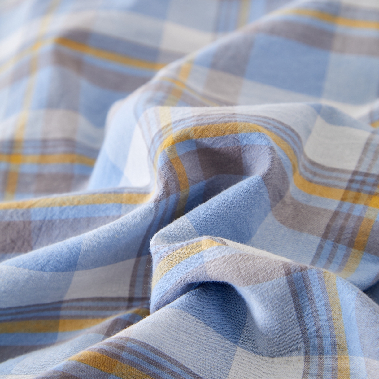 91家纺网 家纺一手货源 找家纺 九沐良品 2025新款全棉色织水洗棉无印风四件套 莫妮卡兰