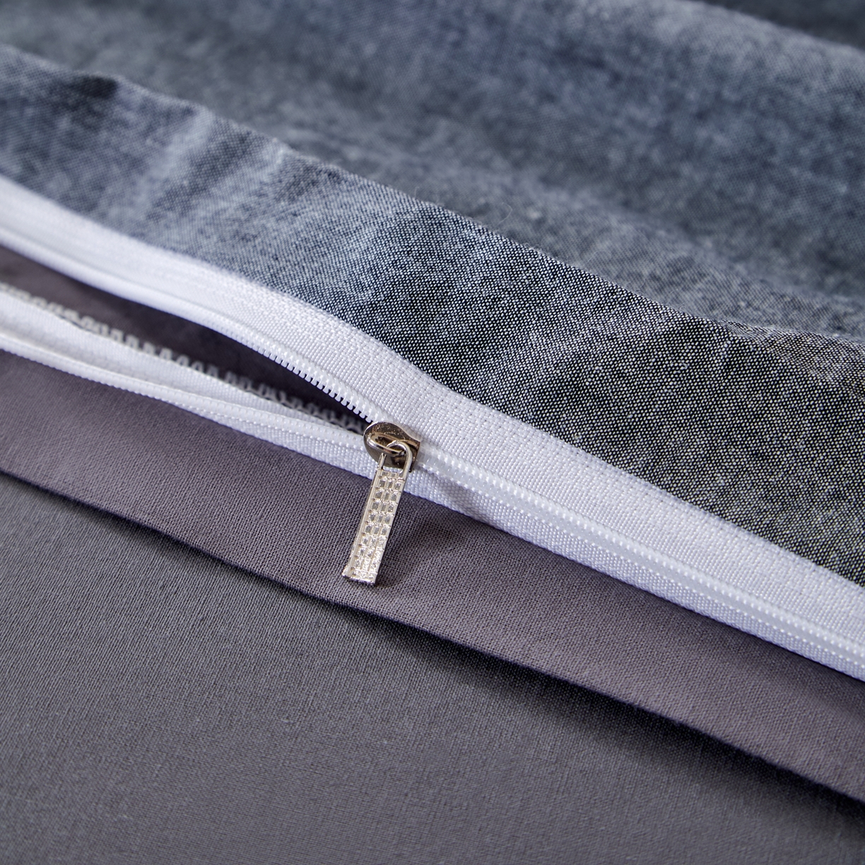 91家纺网 家纺一手货源 找家纺 九沐良品 2025新款全棉色织水洗棉无印风四件套 希尔威亚蓝