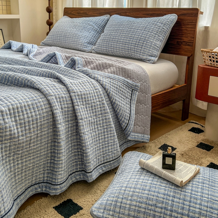 91家纺网 家纺一手货源 找家纺 （总）芷卧 2025新款小香风牛奶绒床盖三件套床盖单件