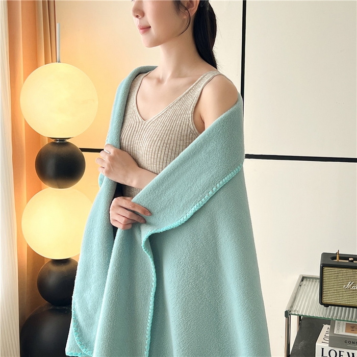 91家纺网 家纺一手货源 找家纺 琪格格纺织 2025新款高端航空水貂绒毛毯双面绒盖毯办公室家用午睡沙发毯空调毯子 青溪 蓝绿