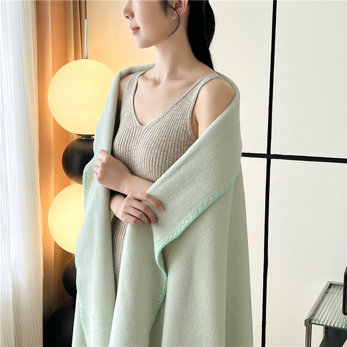 91家纺网 家纺一手货源 找家纺 琪格格纺织 2025新款高端航空水貂绒毛毯双面绒盖毯办公室家用午睡沙发毯空调毯子 抹茶 奶绿