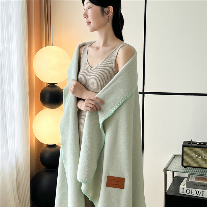 91家纺网 家纺一手货源 找家纺 琪格格纺织 2025新款高端航空水貂绒毛毯双面绒盖毯办公室家用午睡沙发毯空调毯子 抹茶 奶绿