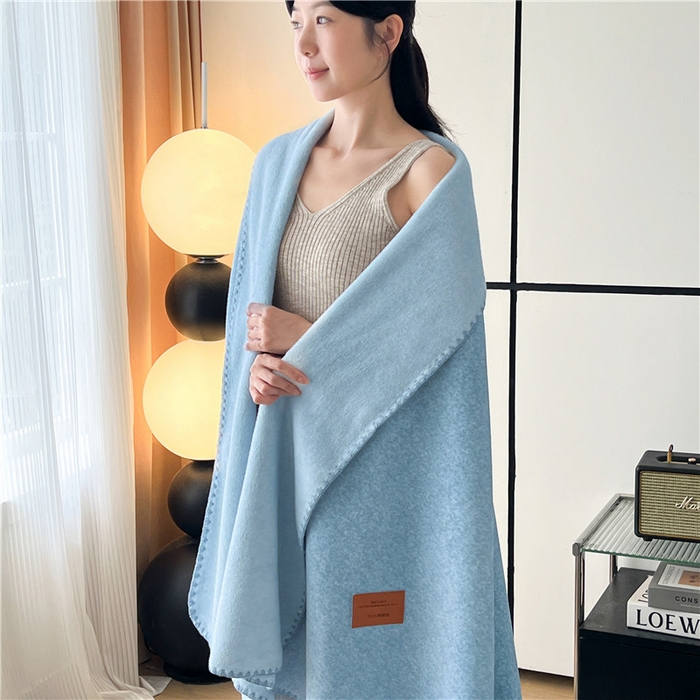 91家纺网 家纺一手货源 找家纺 琪格格纺织 2025新款高端航空水貂绒毛毯双面绒盖毯办公室家用午睡沙发毯空调毯子 海盐-蓝