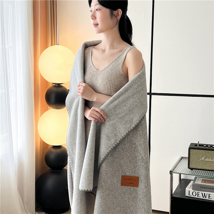 91家纺网 家纺一手货源 找家纺 琪格格纺织 2025新款高端航空水貂绒毛毯双面绒盖毯办公室家用午睡沙发毯空调毯子 石墨-浅灰