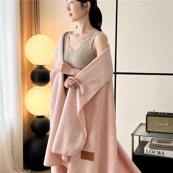 91家纺网 家纺一手货源 找家纺 琪格格纺织 2025新款高端航空水貂绒毛毯双面绒盖毯办公室家用午睡沙发毯空调毯子 云柚 浅玉