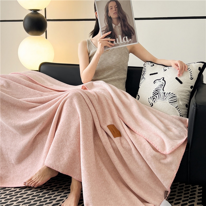 91家纺网 家纺一手货源 找家纺 琪格格纺织 2025新款高端航空水貂绒毛毯双面绒盖毯办公室家用午睡沙发毯空调毯子 云柚 浅玉