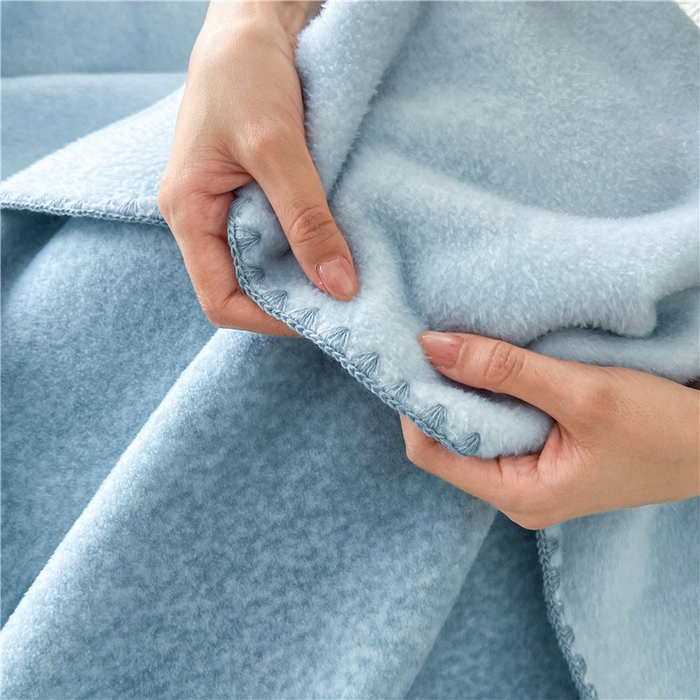 91家纺网 家纺一手货源 找家纺 琪格格纺织 2025新款高端航空水貂绒毛毯双面绒盖毯办公室家用午睡沙发毯空调毯子 海盐-蓝