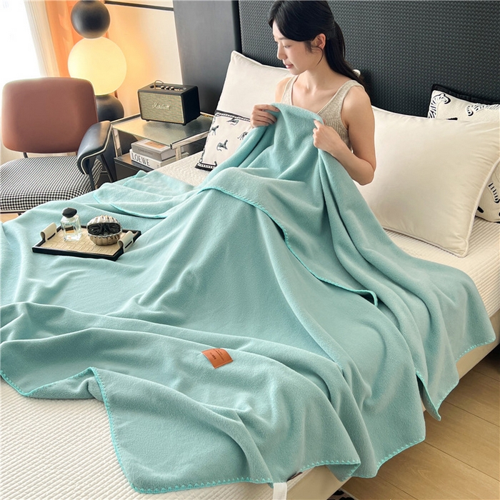 91家纺网 家纺一手货源 找家纺 琪格格纺织 2025新款高端航空水貂绒毛毯双面绒盖毯办公室家用午睡沙发毯空调毯子 青溪 蓝绿