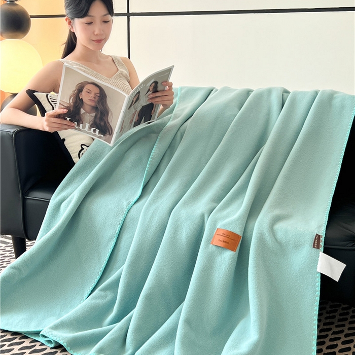 91家纺网 家纺一手货源 找家纺 琪格格纺织 2025新款高端航空水貂绒毛毯双面绒盖毯办公室家用午睡沙发毯空调毯子 青溪 蓝绿