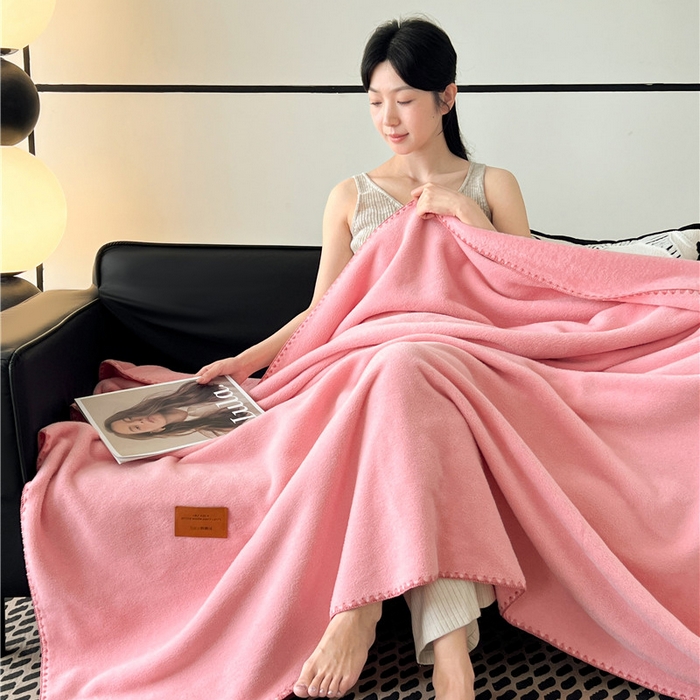 91家纺网 家纺一手货源 找家纺 琪格格纺织 2025新款高端航空水貂绒毛毯双面绒盖毯办公室家用午睡沙发毯空调毯子 云柚 红玉