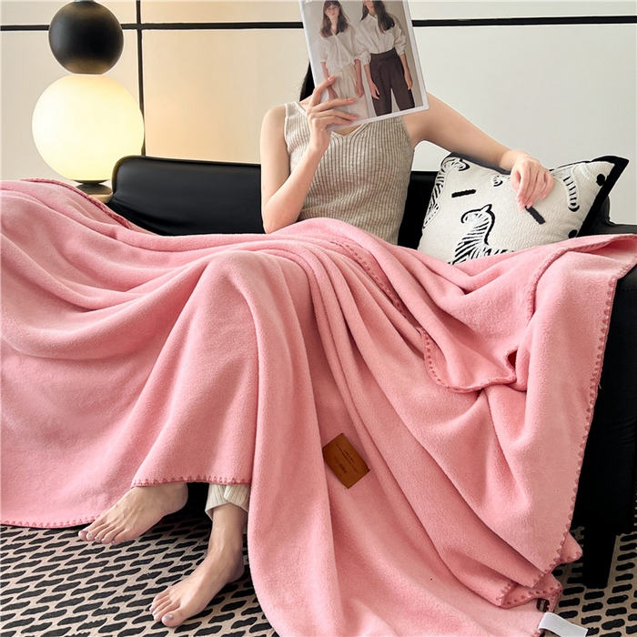 91家纺网 家纺一手货源 找家纺 琪格格纺织 2025新款高端航空水貂绒毛毯双面绒盖毯办公室家用午睡沙发毯空调毯子 云柚 红玉