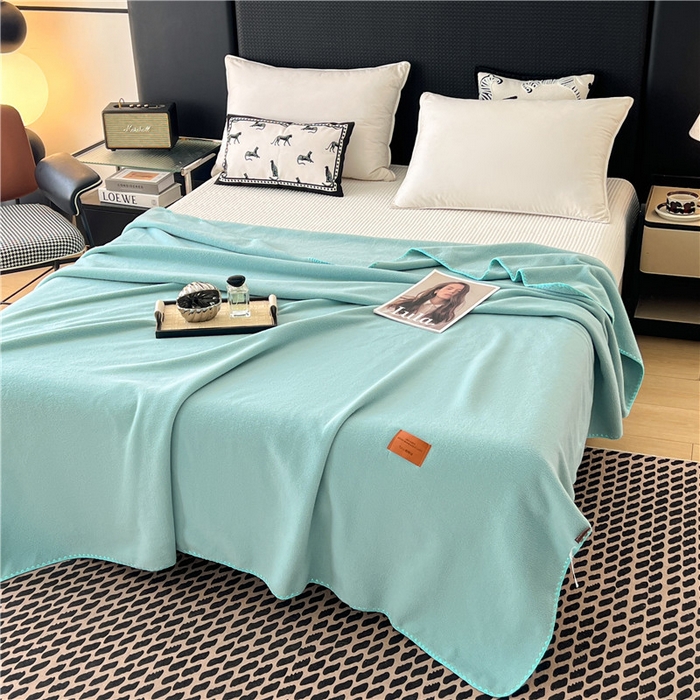 91家纺网 家纺一手货源 找家纺 琪格格纺织 2025新款高端航空水貂绒毛毯双面绒盖毯办公室家用午睡沙发毯空调毯子 青溪 蓝绿