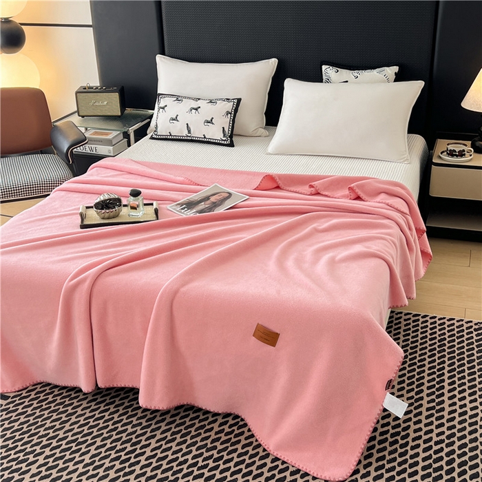 91家纺网 家纺一手货源 找家纺 琪格格纺织 2025新款高端航空水貂绒毛毯双面绒盖毯办公室家用午睡沙发毯空调毯子 云柚 红玉