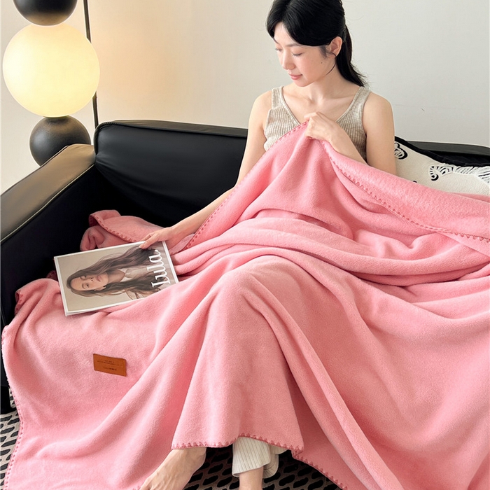 91家纺网 家纺一手货源 找家纺 琪格格纺织 2025新款高端航空水貂绒毛毯双面绒盖毯办公室家用午睡沙发毯空调毯子 云柚 红玉