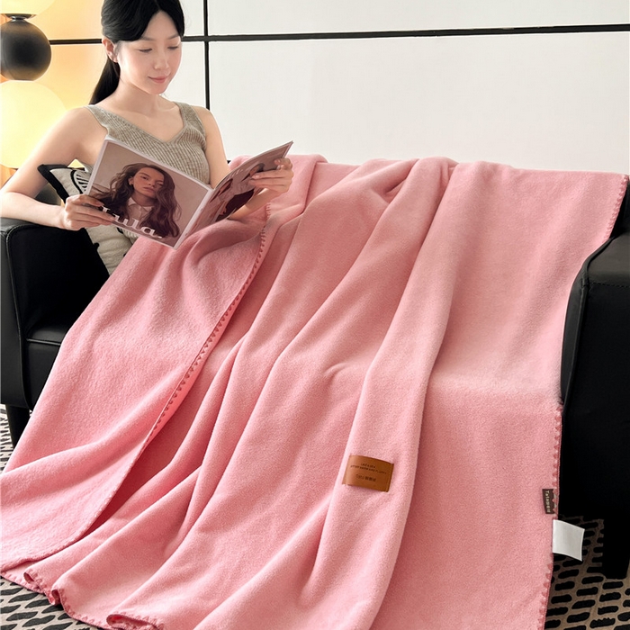 91家纺网 家纺一手货源 找家纺 琪格格纺织 2025新款高端航空水貂绒毛毯双面绒盖毯办公室家用午睡沙发毯空调毯子 云柚 红玉