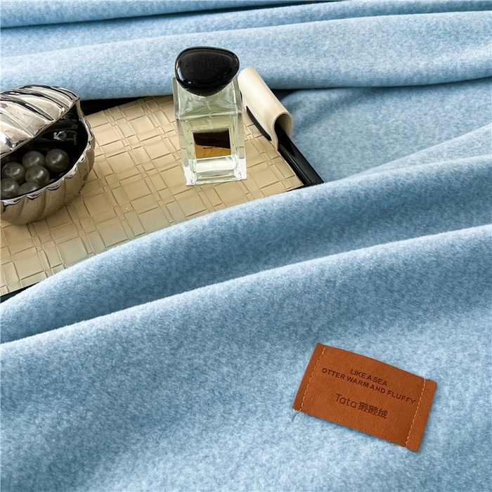 91家纺网 家纺一手货源 找家纺 琪格格纺织 2025新款高端航空水貂绒毛毯双面绒盖毯办公室家用午睡沙发毯空调毯子 海盐-蓝