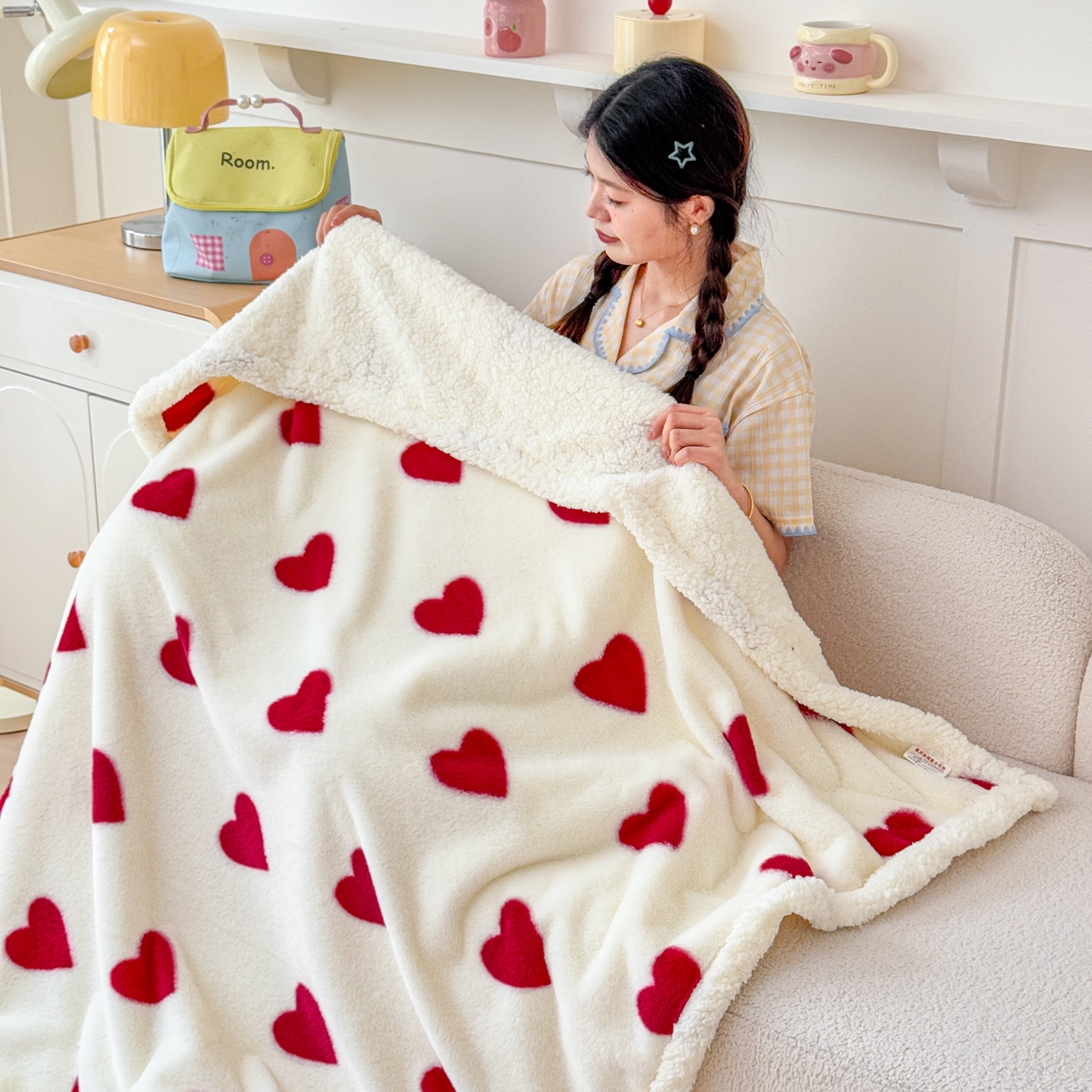 91家纺网 家纺一手货源 找家纺 （总）KA家纺 2025新款兔毛绒毛毯 印花牛奶绒盖毯 多功能被套毯