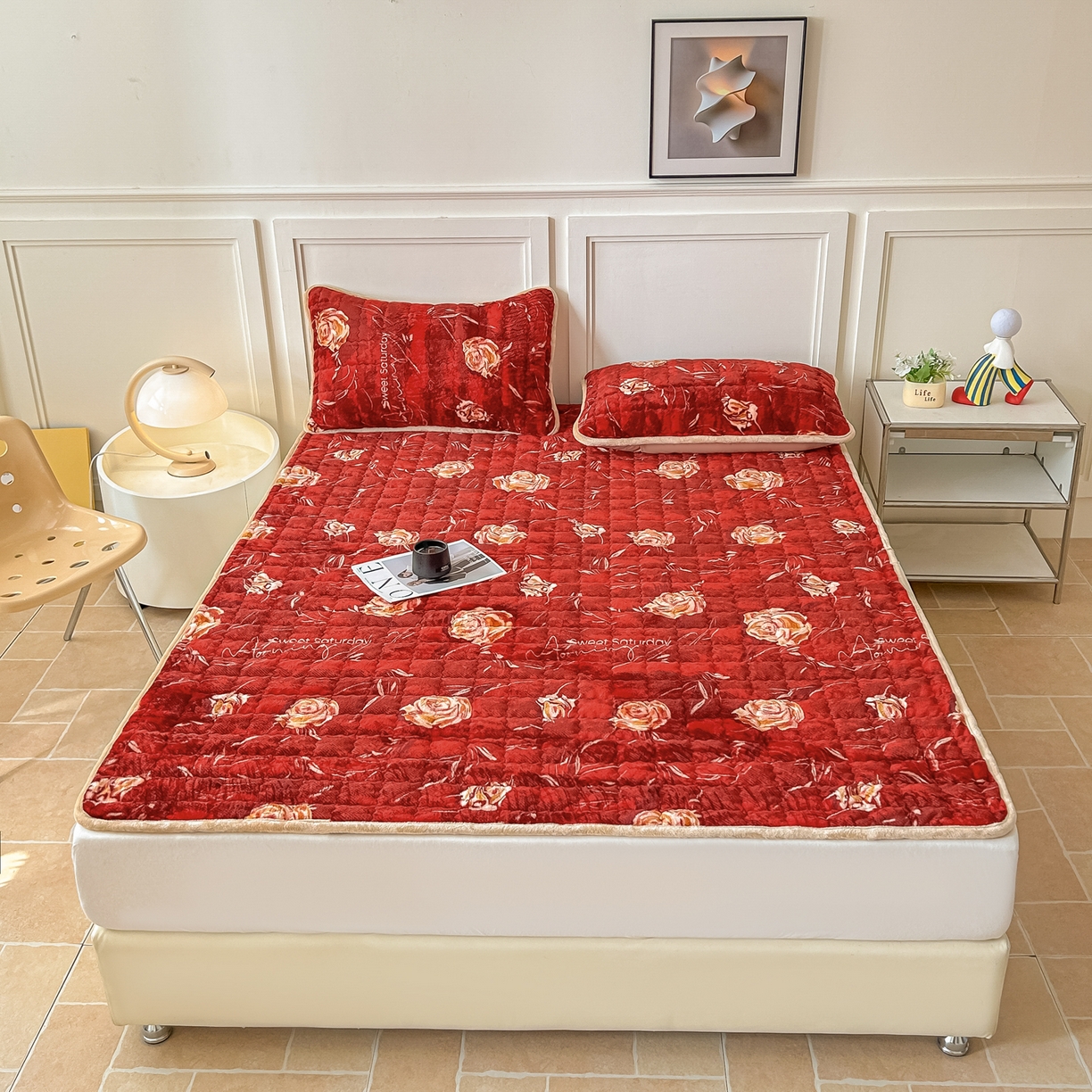 91家纺网 家纺一手货源 找家纺 首选家纺 2025新款牛奶绒床褥床垫系列 朵缘