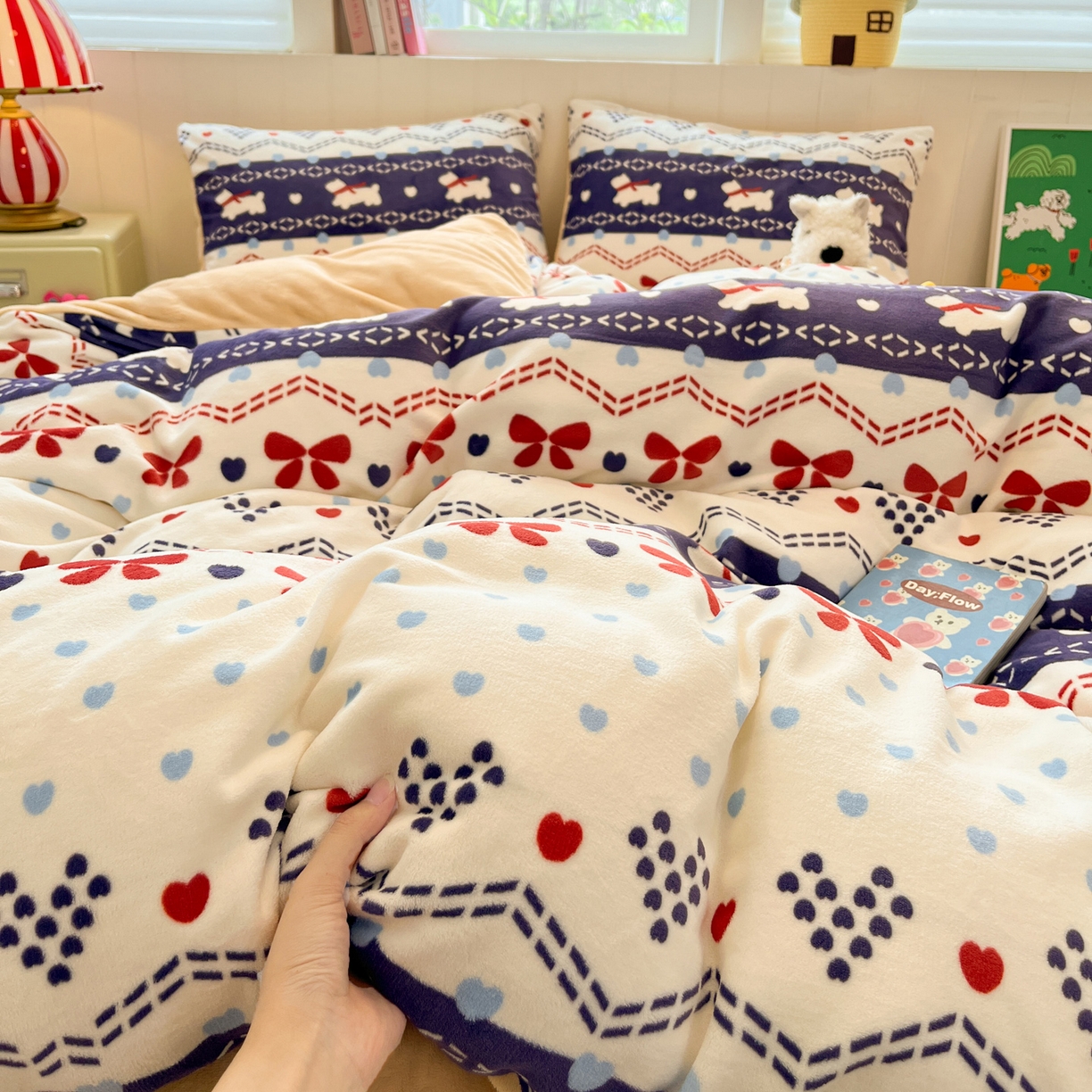 91家纺网 家纺一手货源 找家纺 （总）佳汐蓝家纺 2025新款190克高克重牛奶绒印花四件套