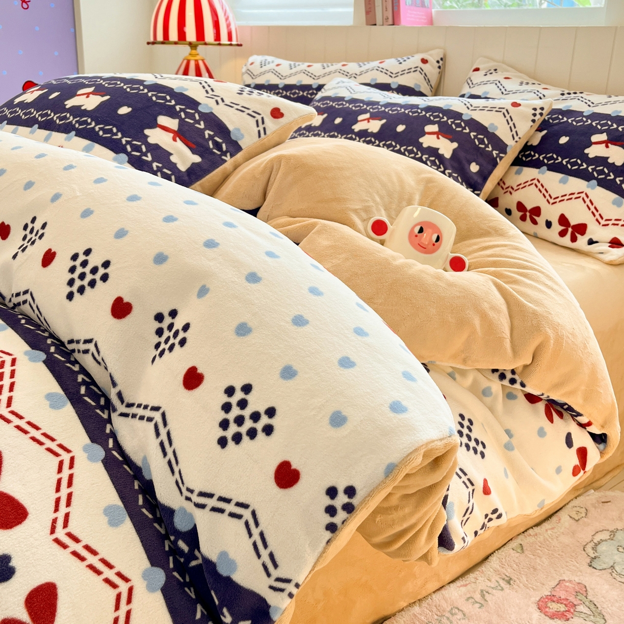 91家纺网 家纺一手货源 找家纺 （总）佳汐蓝家纺 2025新款190克高克重牛奶绒印花四件套