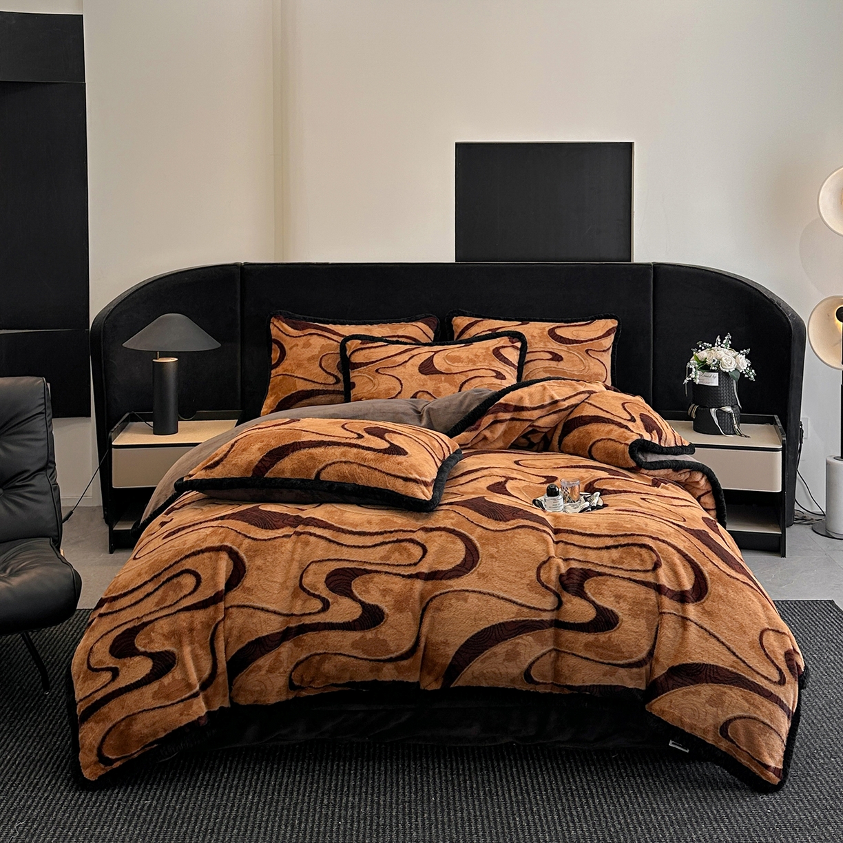 民新家纺 2025新款兔毛绒包边款四件套 极简生活