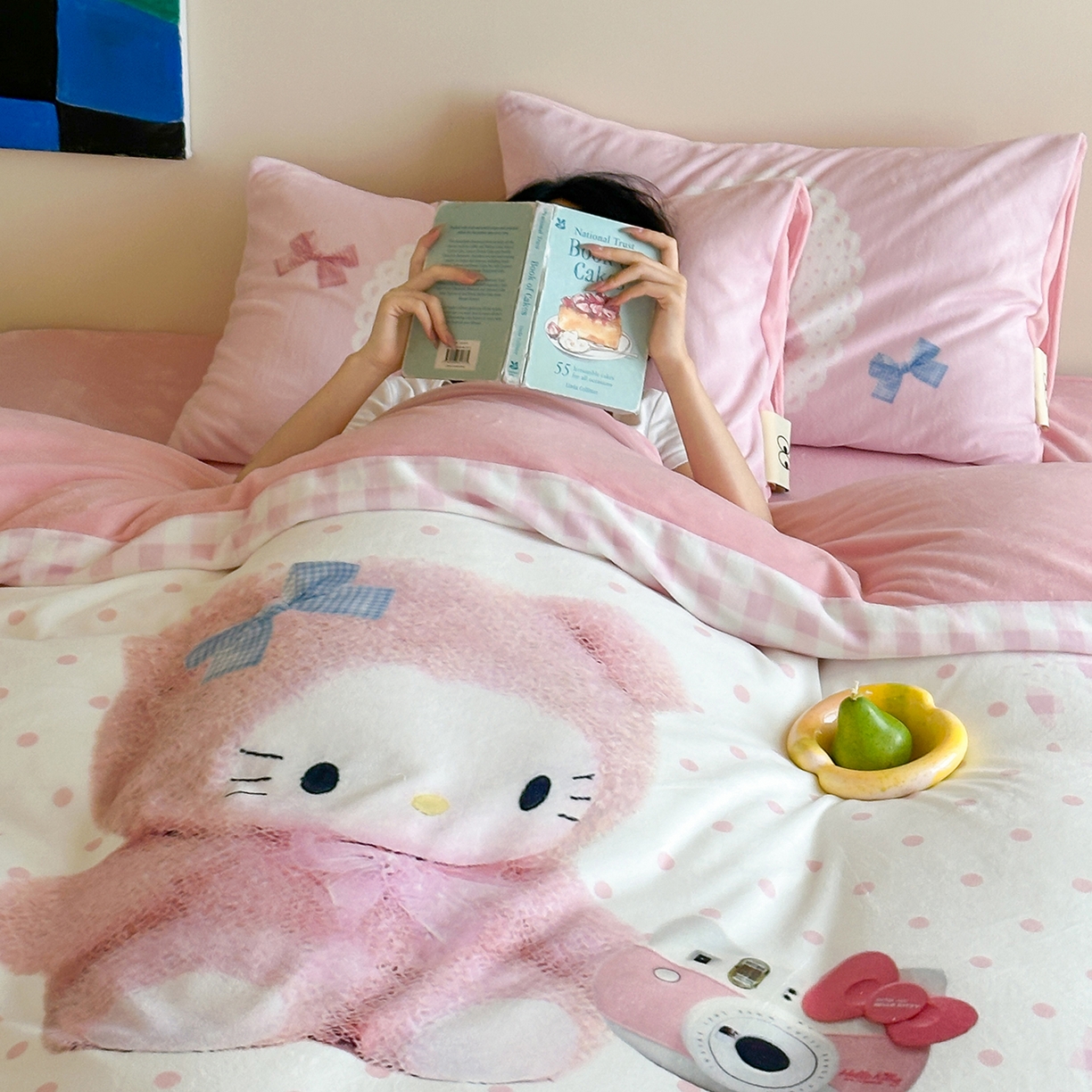 91家纺网 家纺一手货源 找家纺 （总）桃子家居 2025新品A类ins博主大版卡通数码印花加厚牛奶绒系列四件套