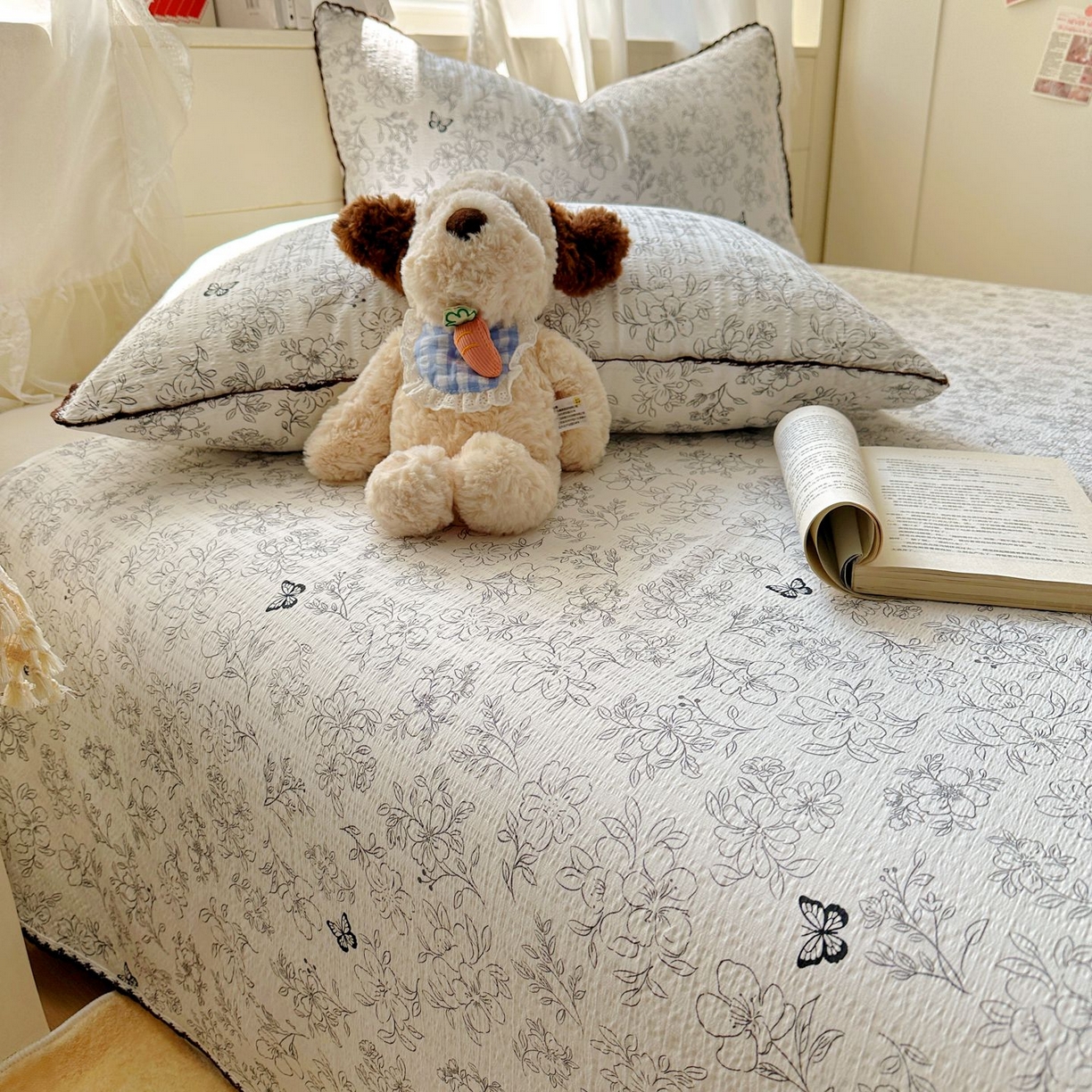 91家纺网 家纺一手货源 找家纺 （总）优卡迪家纺馆 2025新款皱皱棉小花边床单（下载文件包含买家秀）