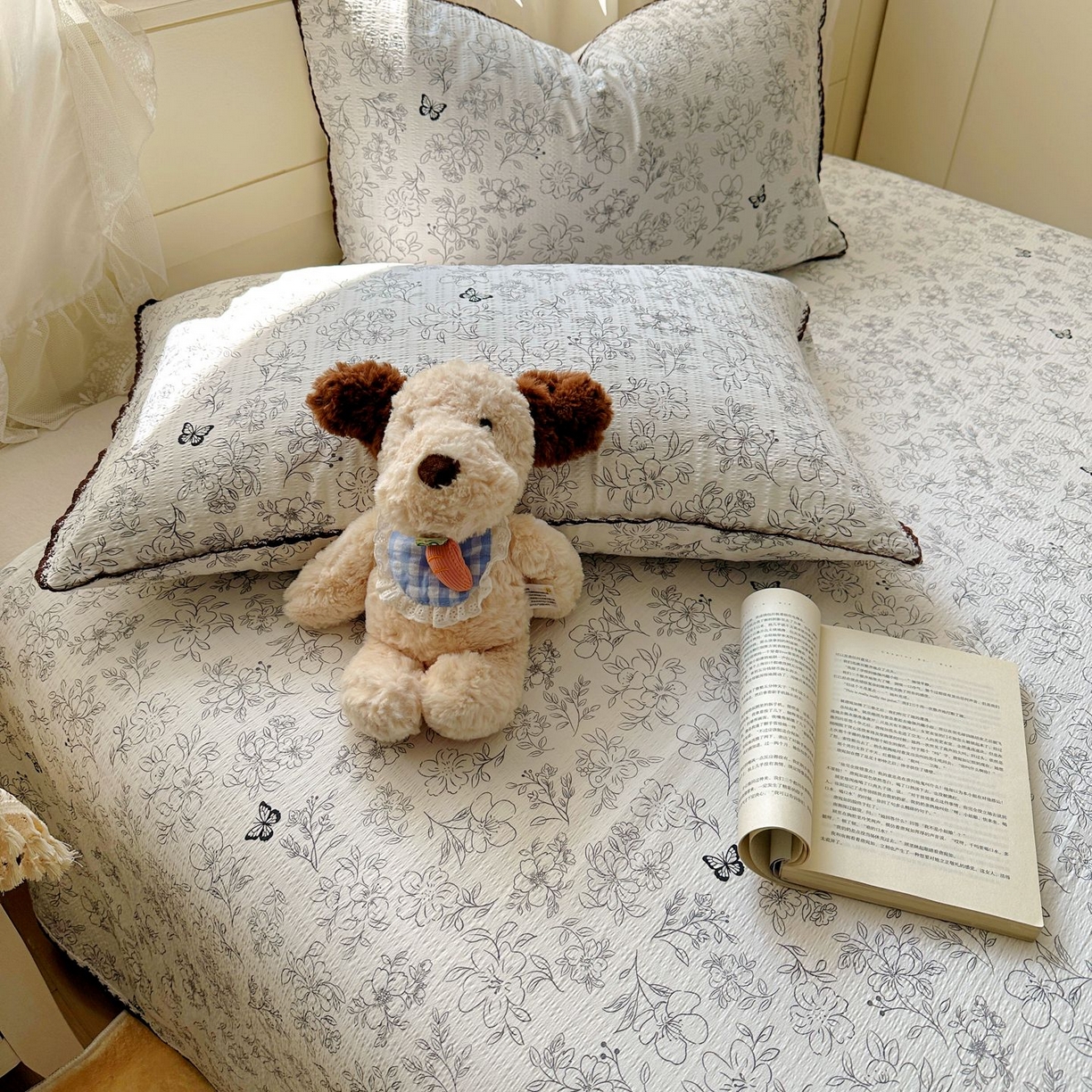 91家纺网 家纺一手货源 找家纺 （总）优卡迪家纺馆 2025新款皱皱棉小花边床单（下载文件包含买家秀）