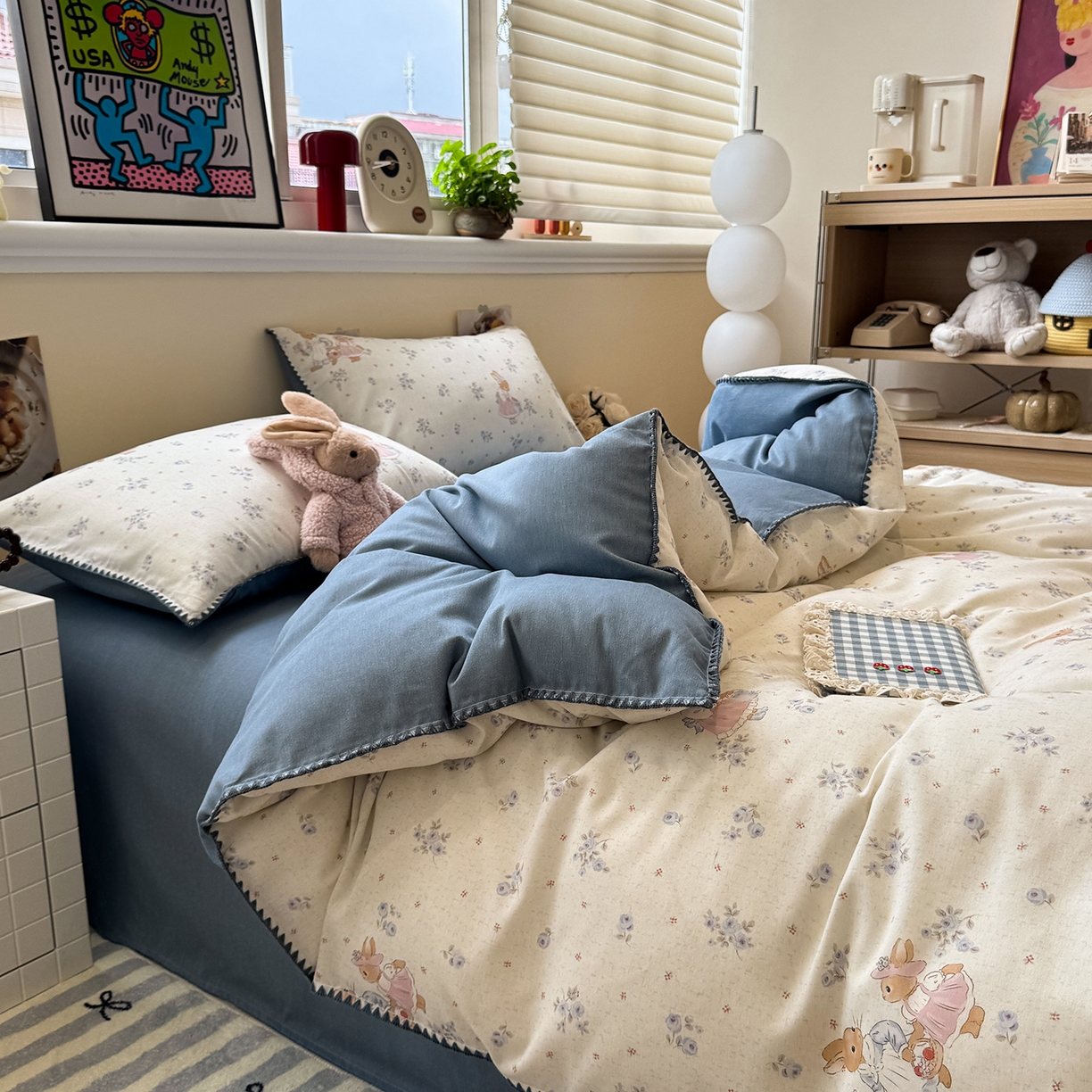 91家纺网 家纺一手货源 找家纺 （总）慕尚家纺 2025新款磨毛三角针套件四件套