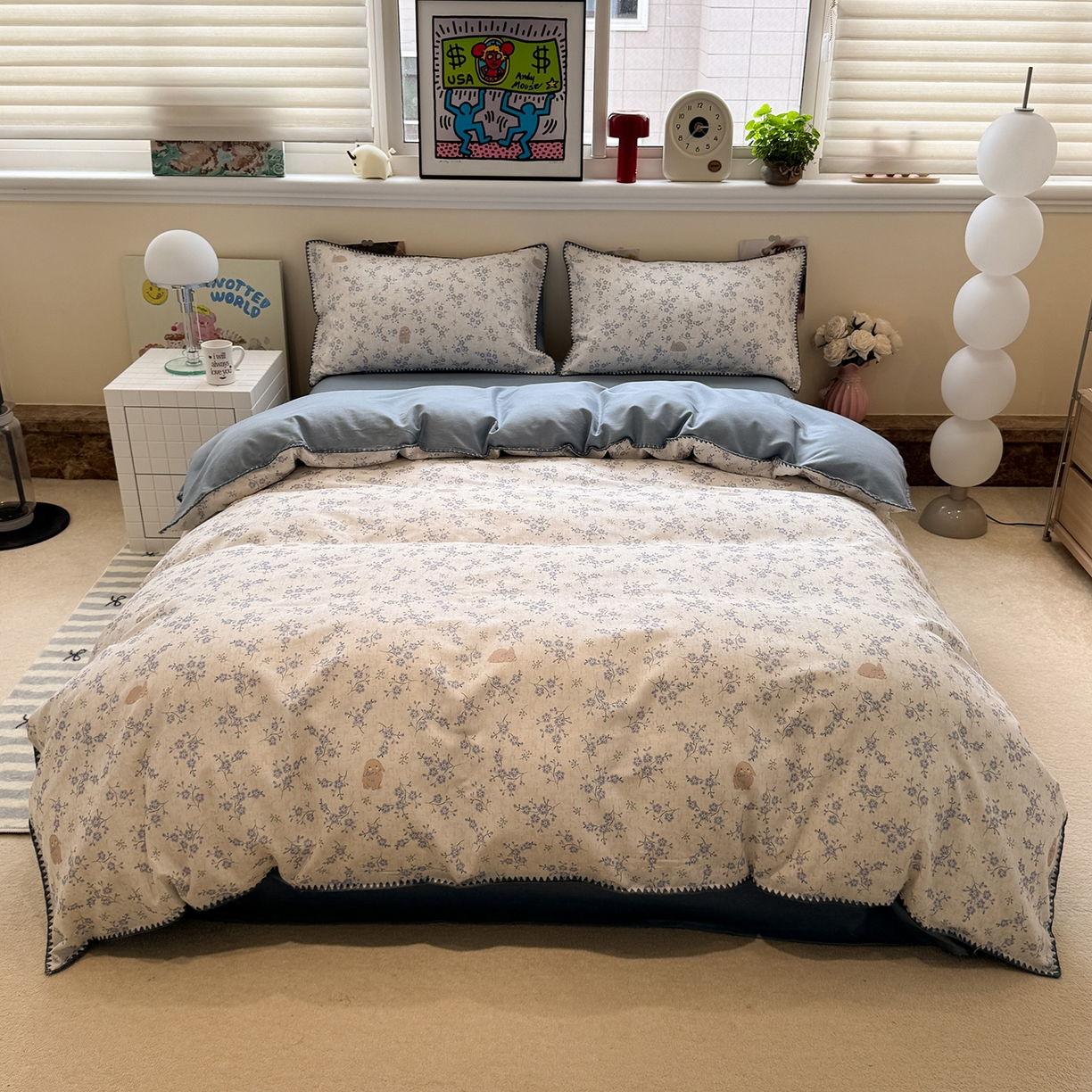 91家纺网 家纺一手货源 找家纺 （总）慕尚家纺 2025新款磨毛三角针套件四件套