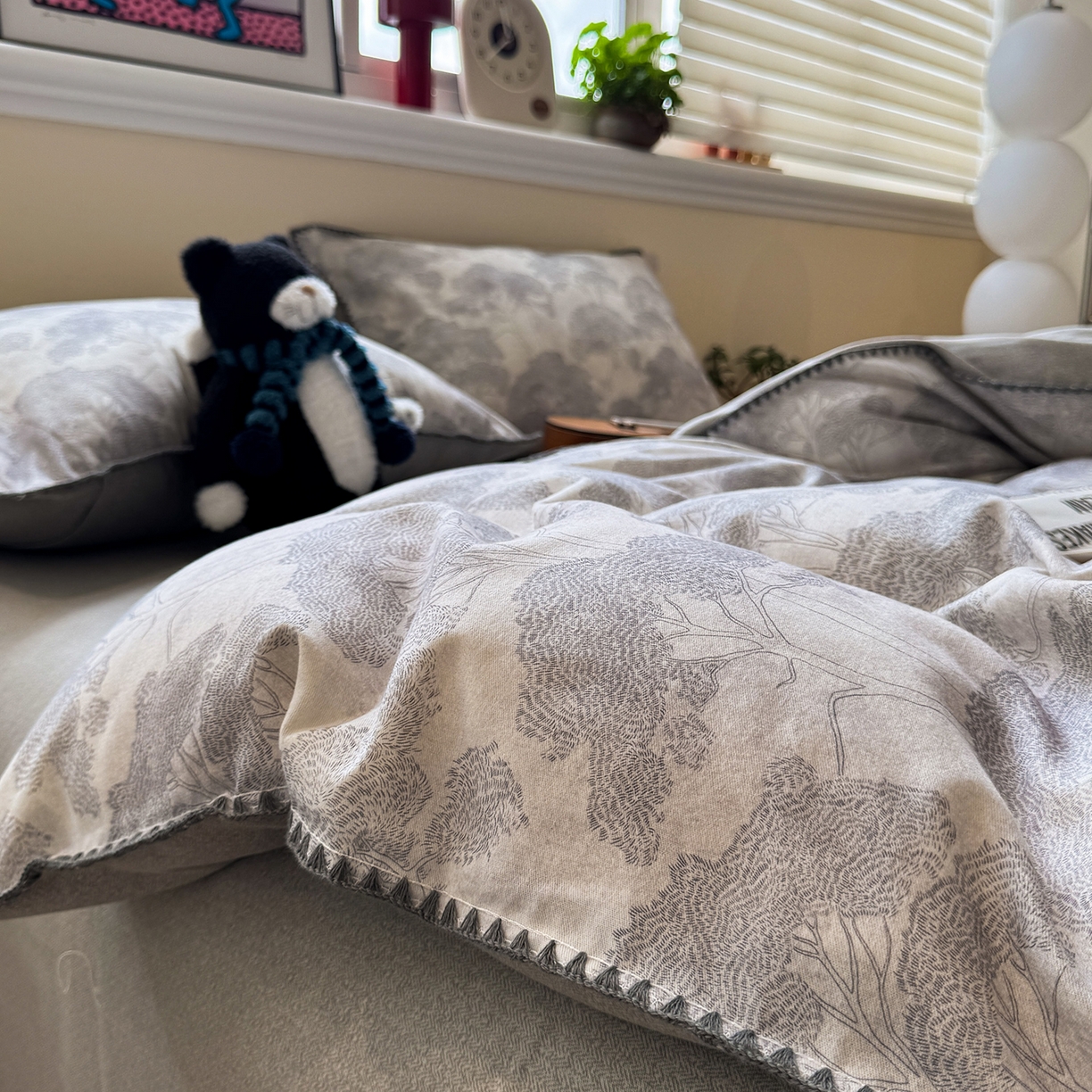 91家纺网 家纺一手货源 找家纺 慕尚家纺 2025新款磨毛三角针套件四件套 磨毛三角针-发财树