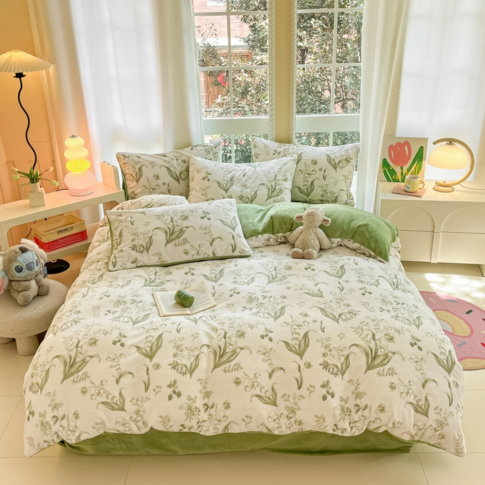 91家纺网 家纺一手货源 找家纺 （总）佳汐蓝家纺 2025新款190克高克重牛奶绒印花四件套