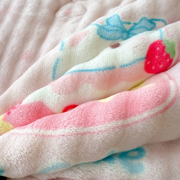 91家纺网 家纺一手货源 找家纺 宜梦家居 2025新款獭兔绒三层夹棉加厚豆豆棉被子被芯 蛋糕猫