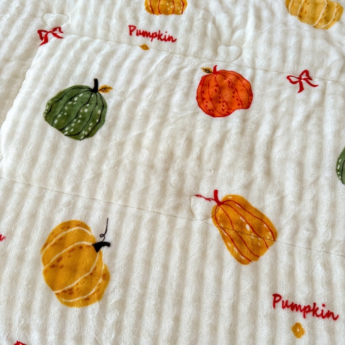 91家纺网 家纺一手货源 找家纺 宜梦家居 2025新款獭兔绒三层夹棉加厚豆豆棉被子被芯 南瓜