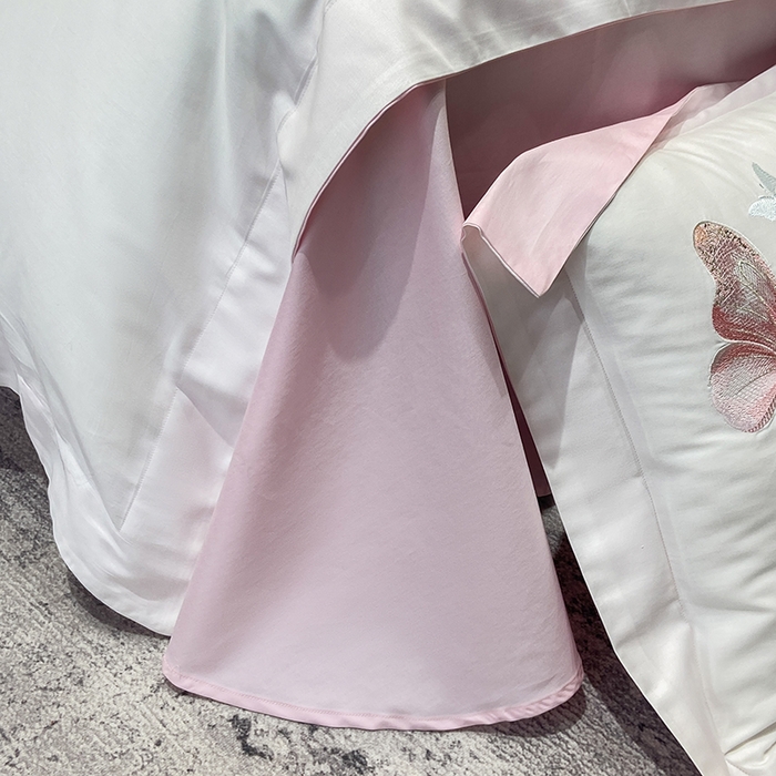 91家纺网 家纺一手货源 找家纺 （总）丞音家纺 2025新款母婴级A类双面全棉蝴蝶刺绣纯棉长绒棉绣花四件套床单被套