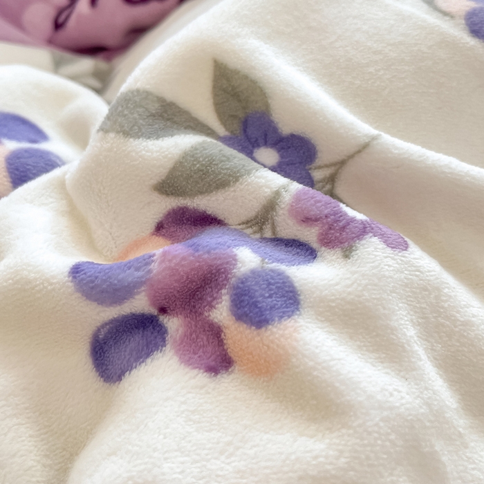 91家纺网 家纺一手货源 找家纺 佳汐蓝家纺 2025新款190克高克重牛奶绒印花四件套 葡提仙子