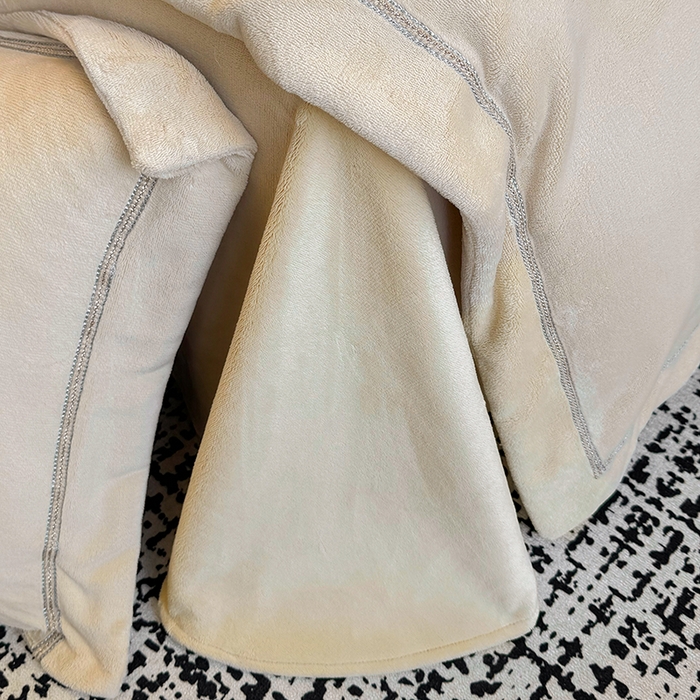 91家纺网 家纺一手货源 找家纺 丞音家纺 2025新款A类母婴级230克全消光牛奶绒轻奢刺绣四件套秋冬珊瑚绒加厚保暖绣花宝宝绒床单被套婴儿绒床 塞维尔-杏仁色